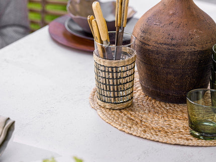 Aspect of garden table 210x100 teak - travertine