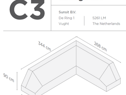 Suns | Protective cover for lounge set | Gray | C3