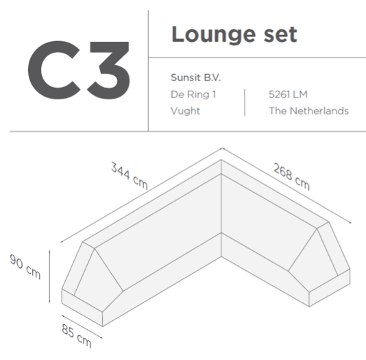 Suns | Protective cover for lounge set | Gray | C3