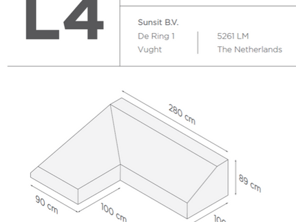 Suns | Protective cover for 2-seater incl. Chaise Longue | Gray | L4-L8