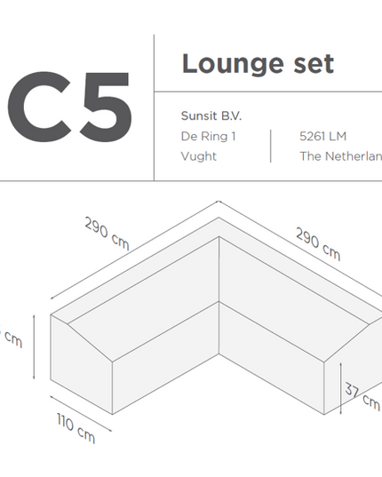 Suns | Protective cover for lounge set | Gray | C5