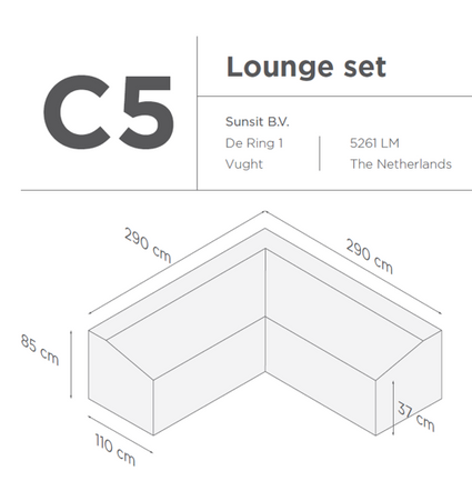 Suns | Protective cover for lounge set | Gray | C5