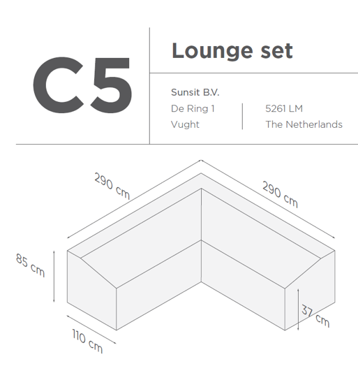 Suns | Protective cover for lounge set | Gray | C5