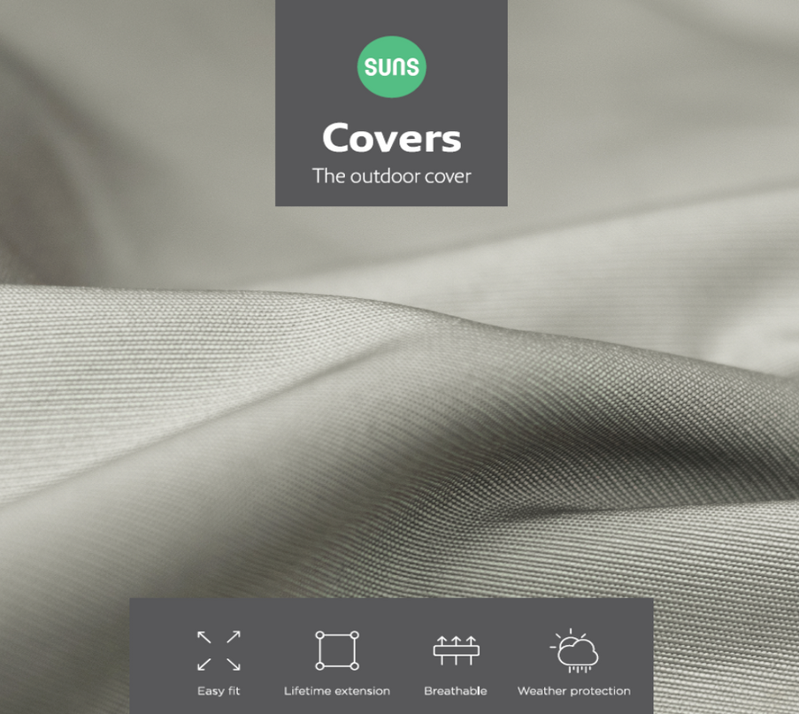 Suns | Protective cover for 2-seater incl. Chaise Longue | Gray | L4-L8