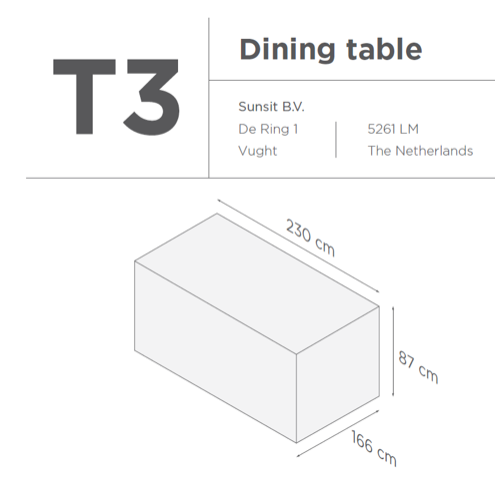 Suns | Protective cover for garden set | T1-T2-T3-T7
