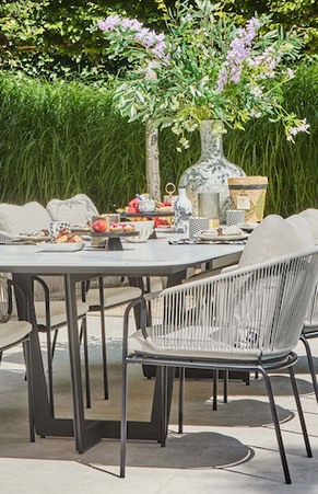 Palermo Tuint table | 3 colors Neolith Blad available | 2 frame colors