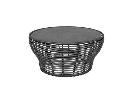 Basket Coffee table | Black/natural 75 cm