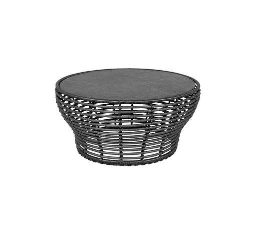 Basket Coffee table | Black/natural 75 cm