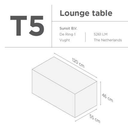 Suns | Protective cover for lounge table | T4-T5-T6