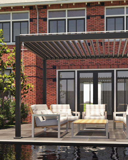 Rota | Terrace covering | Mat Gray | 360x720x250cm