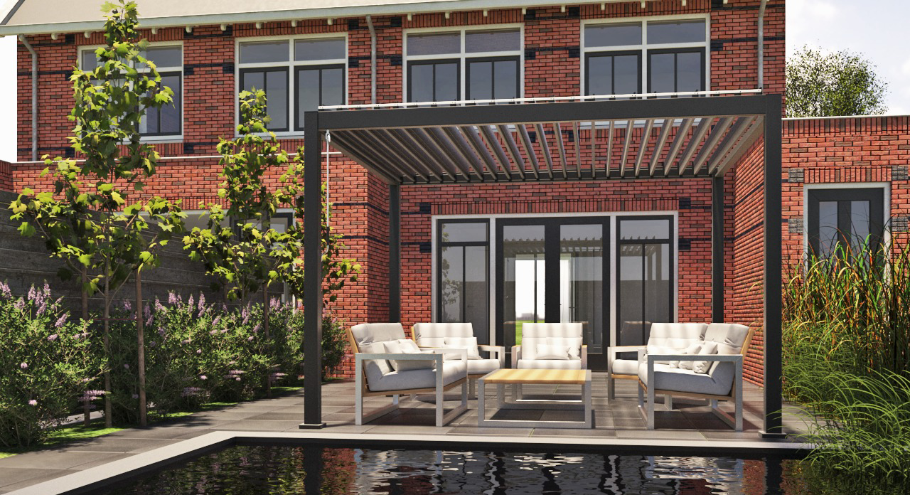 Rota | Terrace covering | Mat Gray | 360x720x250cm