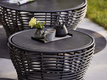 Basket Coffee table | Black/natural 75 cm