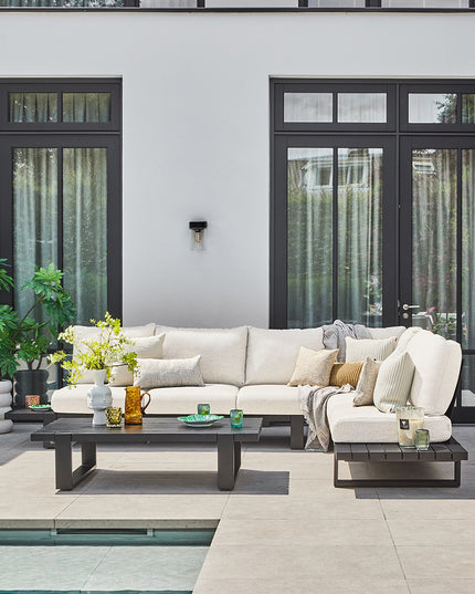 Nardo Lounge set | Aluminum available in 2 colors | Large corner setup 2 Pillow colors
