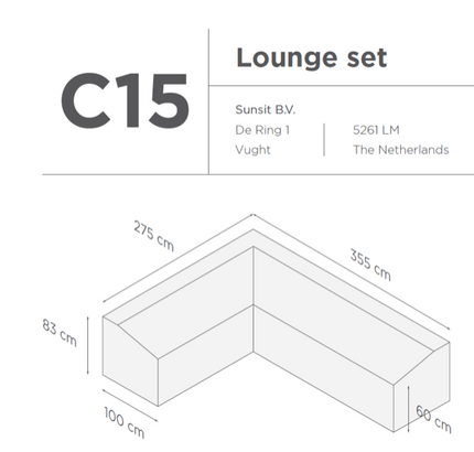 Suns | Protective cover for lounge set | Gray | C15