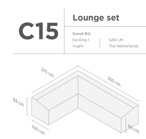 Suns | Protective cover for lounge set | Gray | C15