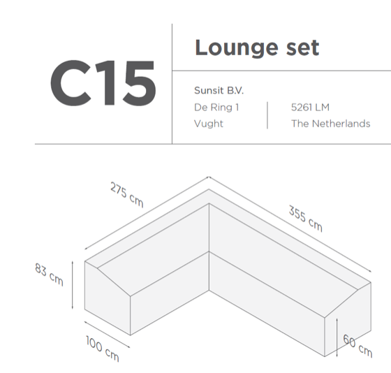 Suns | Protective cover for lounge set | Gray | C15