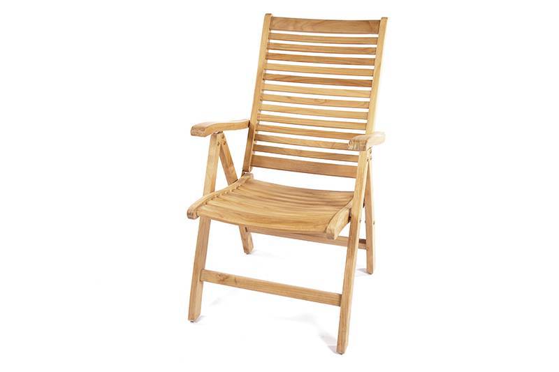 Teak adjustable garden chair Houston | Showroom sale -35% discount!