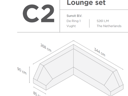 Suns | Protective cover for lounge set | Gray | C2