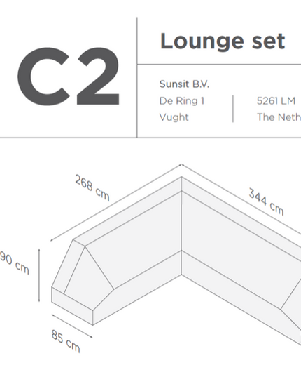 Suns | Protective cover for lounge set | Gray | C2