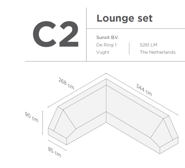 Suns | Protective cover for lounge set | Gray | C2