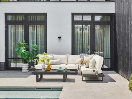 Nardo Lounge set | Aluminum available in 2 colors | Large corner setup 2 Pillow colors