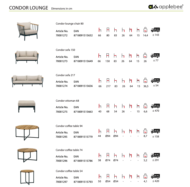 Condor lounge sofa 3-seater