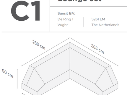 Suns | Protective cover for lounge set | Gray | C1