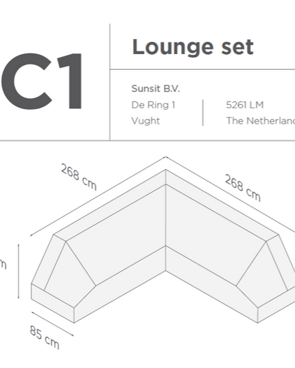 Suns | Protective cover for lounge set | Gray | C1