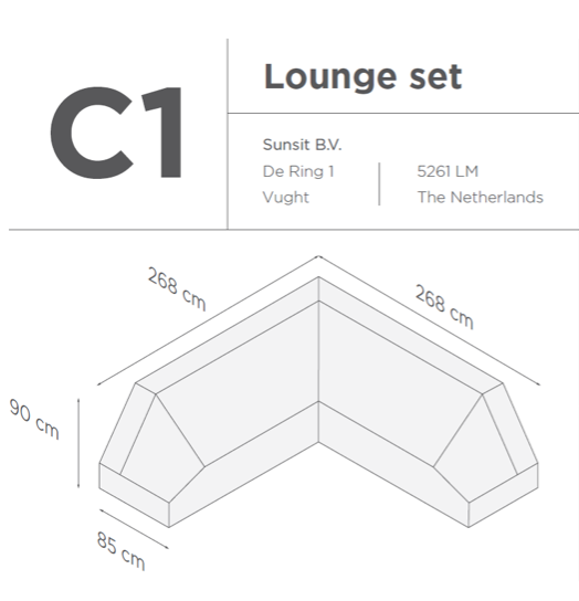 Suns | Protective cover for lounge set | Gray | C1