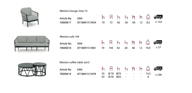 Menton Lounge set