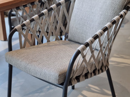 Nappa Garden chair | Cross Weaving | Mat Gray - Light Anthracite