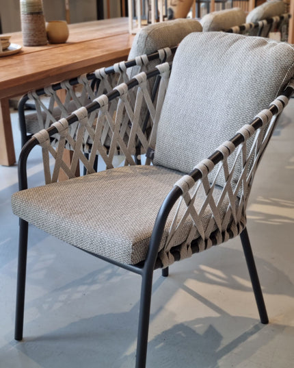 Nappa Garden chair | Cross Weaving | Mat Gray - Light Anthracite