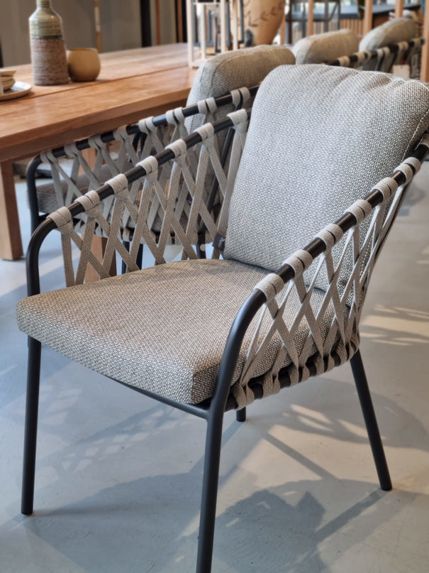 Nappa Garden chair | Cross Weaving | Mat Gray - Light Anthracite