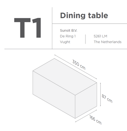Suns | Protective cover for garden set | T1-T2-T3-T7