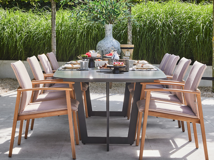 Palermo Tuint table | 3 colors Neolith Blad available | 2 frame colors