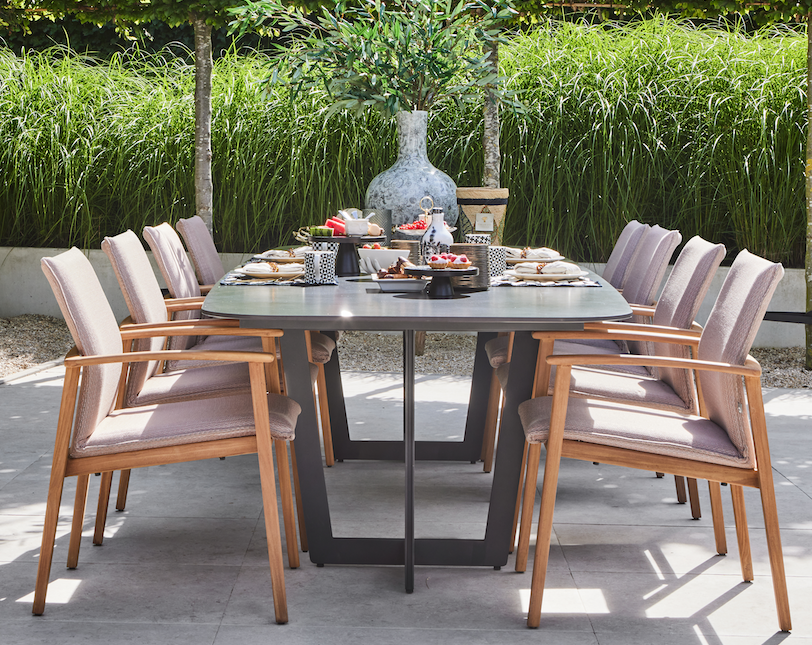 Palermo Tuint table | 3 colors Neolith Blad available | 2 frame colors