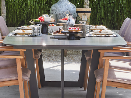 Palermo Tuint table | 3 colors Neolith Blad available | 2 frame colors