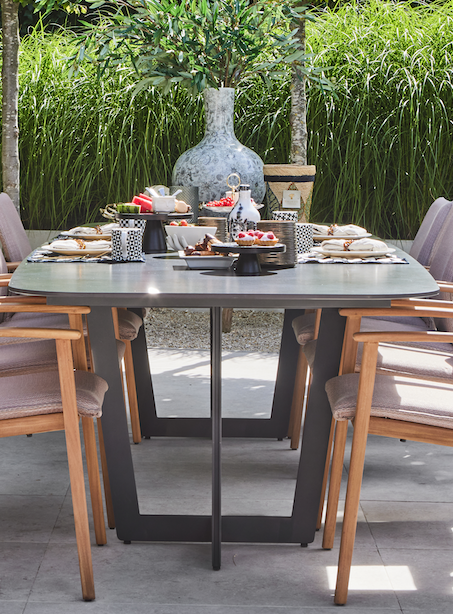 Palermo Tuint table | 3 colors Neolith Blad available | 2 frame colors