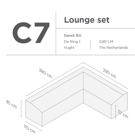 Suns | Protective cover for lounge set | Gray | C7