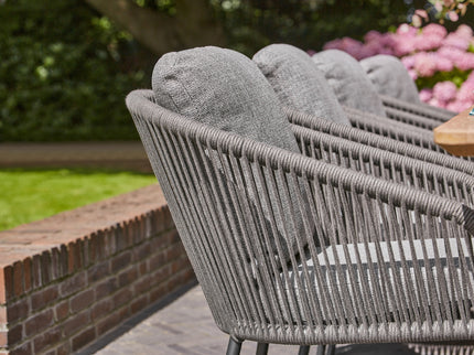 Nappa Garden chair | Fishbone | Mat White - Soft Gray