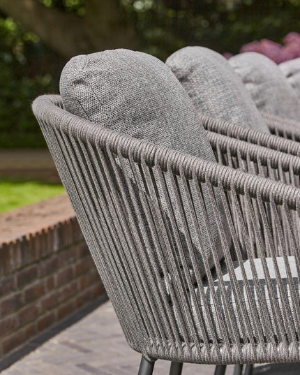 Nappa Garden chair | Fishbone | Mat White - Soft Gray