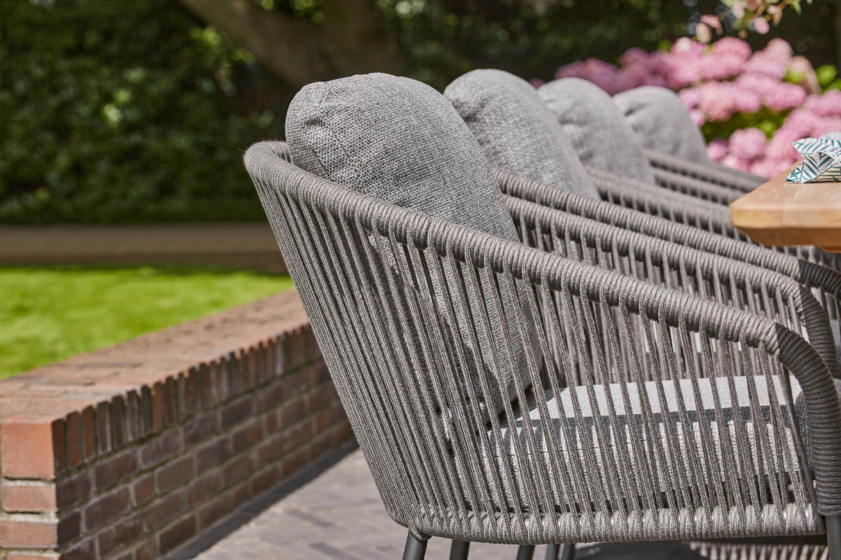 Nappa Garden chair | Fishbone | Mat White - Soft Gray