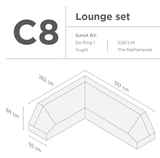 Suns | Protective cover for lounge set | Gray | C8