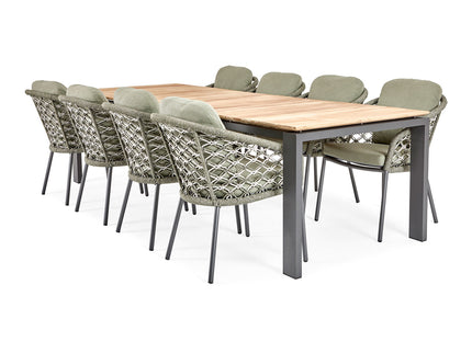 Garden set | Savona garden table with 8 Nappa Macramé garden chairs