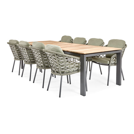 Garden set | Savona garden table with 8 Nappa Macramé garden chairs