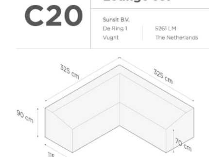 Suns | Protective cover for lounge set | Gray | C20