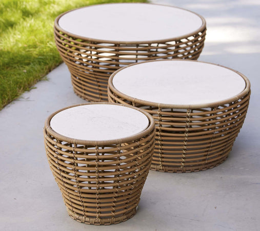 Basket Coffee table | Black or natural 50cm