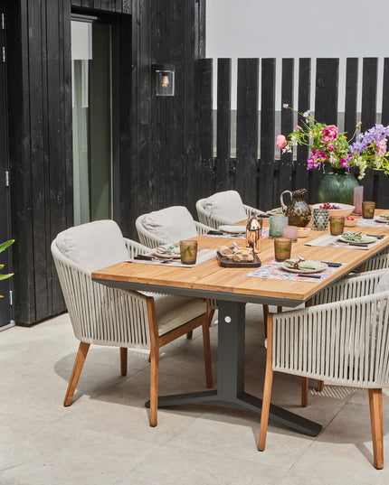 Senese garden chair | Teak Frame | Sand Rope/Natural Gravel | Fishbone