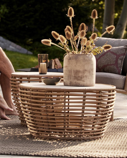 Basket Coffee table | Black or natural 95cm
