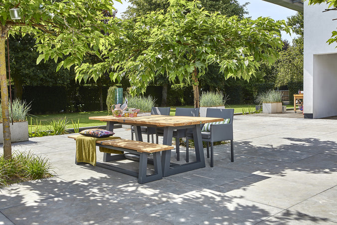 Ovada Garden Bank | 220 cm | Matt Royal Gray